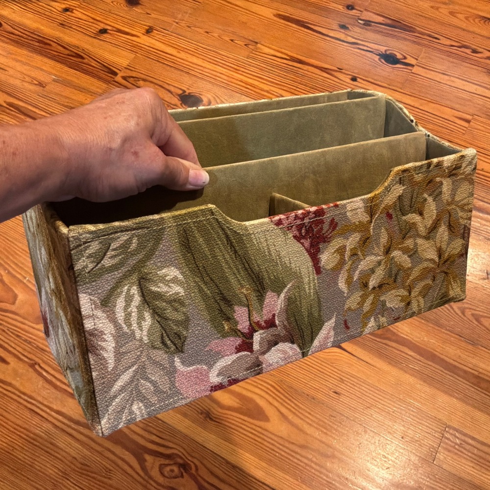 Raymond Waites Once Upon a Rose Floral Tapestry Desk Organizer Romantic Feminine